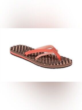 The North Face Coral Pink and Black Patterned Flip-Flop Sandal